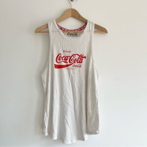 Coca Cola Mad Engine French Racerback Tank Top White Red Top Buvez Coke 2019 XL